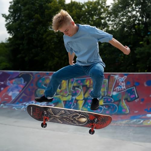 Crossbones Signature Series 31-Inch Kids Skateboard - 9-Ply Maple Deck, Ready to Ride