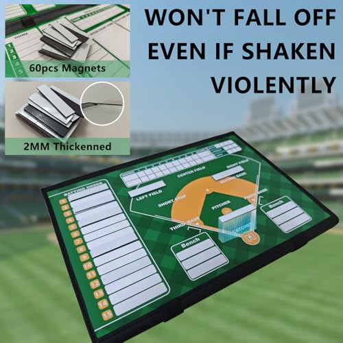 60 Pcs Magnetic Baseball Lineup Labels for Whiteboards & Refridgerators