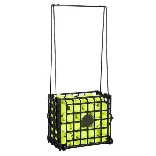 OLISDCCMY Portable Tennis Balls Hopper with Wheel - 75 Tennis Balls Capacity,Tennis Ball Retriever Basket Carrier Gatherer Picker Hopper Container ，Easy-Roll Design for Practice & Training