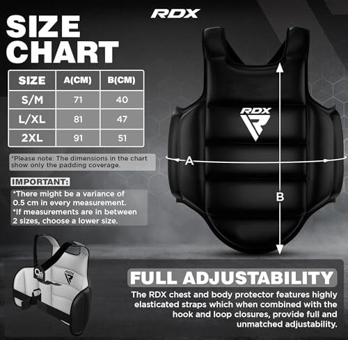 Reversible Boxing Body Protector - MMA Muay Thai Chest Guard, Small-Medium