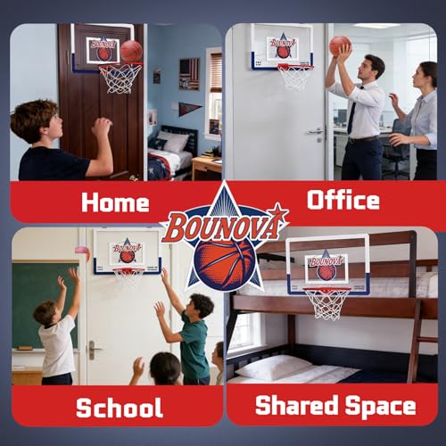 Indoor Over-the-Door Basketball Hoop with 20x13 Backboard & Breakaway Rim