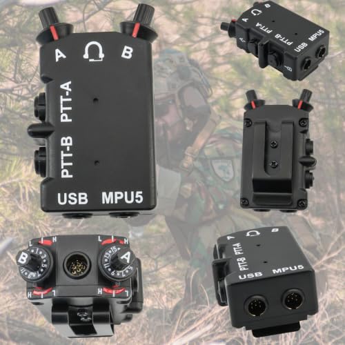 HEARFALCOM Tactical Headset Adapter for MPU5 Dual PTT with Black Finish