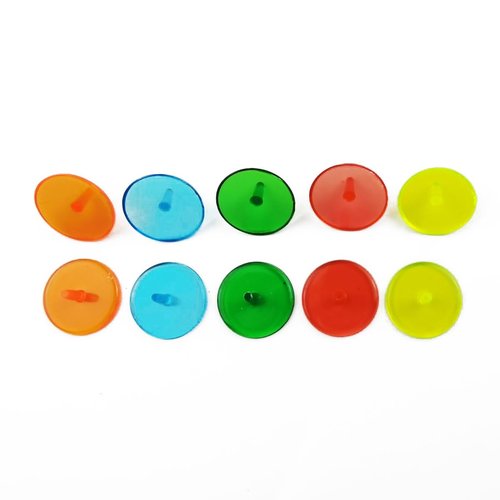 GXXMEI 200PCS Plastic Round Transparent Golf Ball Position Markers for Golf and Baseball (5 Color, 24mm)