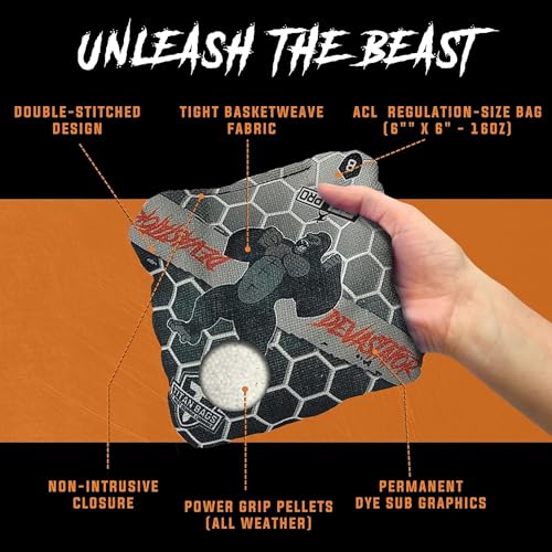 Cornhole Bags Set - Devastator ACL Speed 6/8 Honeycomb Oreo - Set of 4