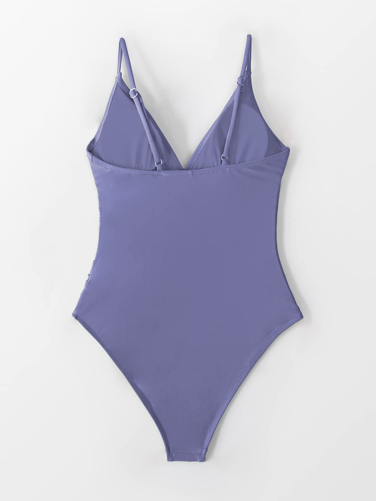 CUPSHE Women's One Piece Swimsuit Tummy Control V Neck Two Piece Bathing Suits, Purple, XS