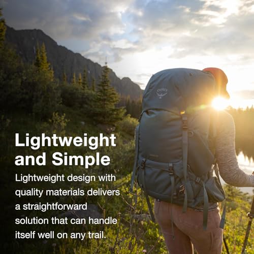 Osprey Renn 65L Women's Hiking Backpack Blue Cascade/Melon Orange - Adjustable Fit, Raincover