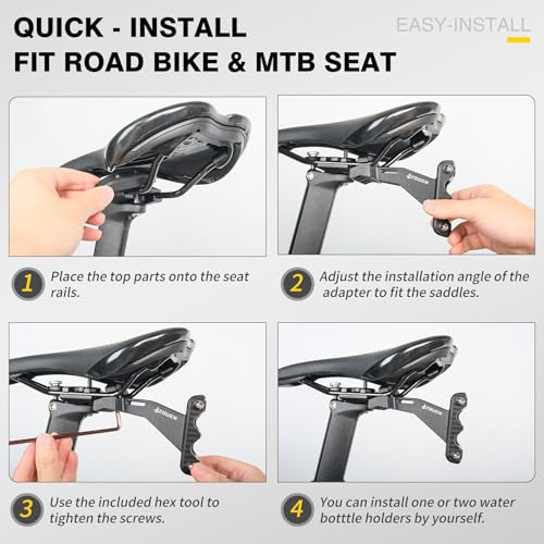 Bike Water Bottle Holder Saddle Adapter for Cycling and Triathlon