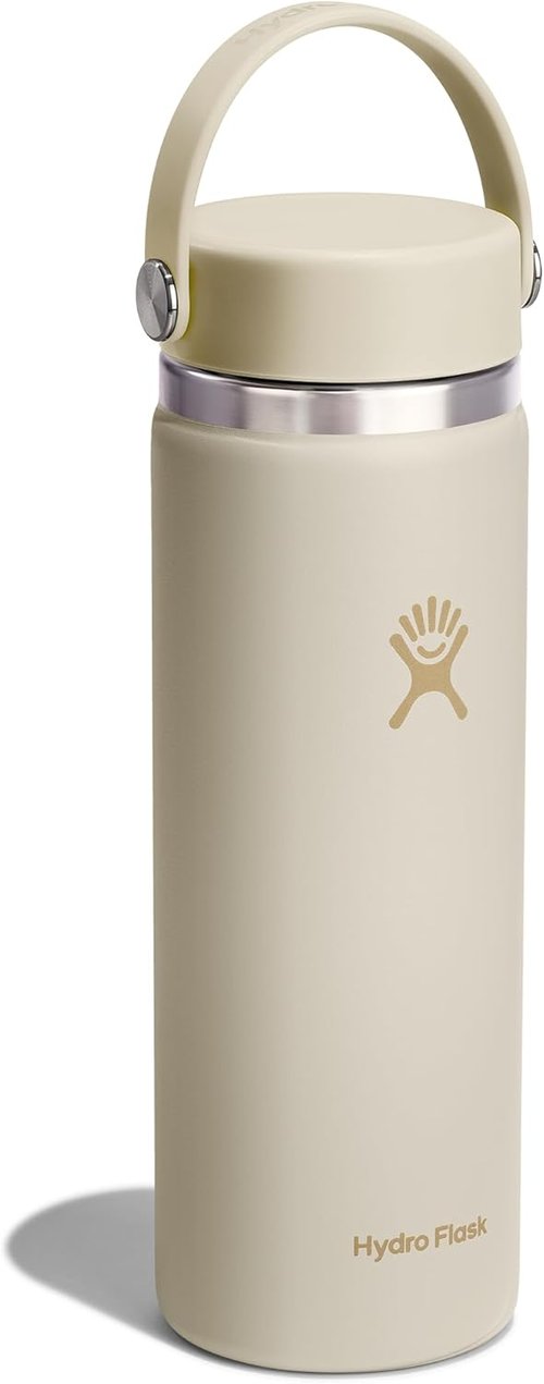 Hydro Flask Water Bottle - Insulated Stainless Steel - Leakproof Wide Mouth Flex Lid | 20 Oz Coconut Cream