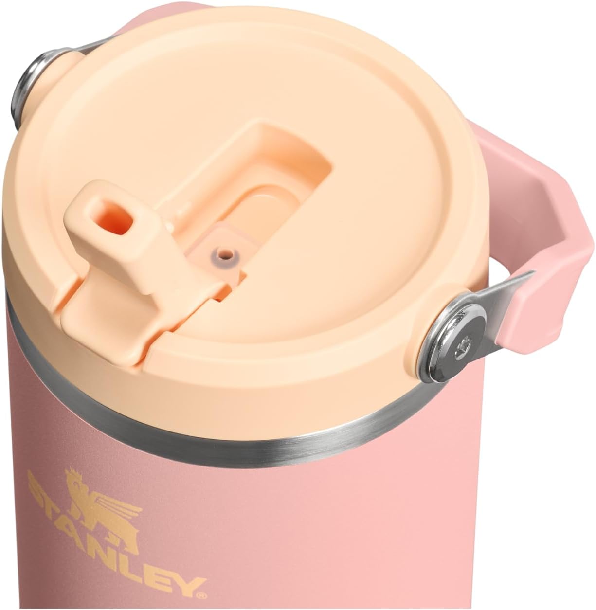 STANLEY IceFlow 2.0 Tumbler - 30 oz Insulated Water Bottle with Flip Straw & Handle | BPA-Free Peach Rose
