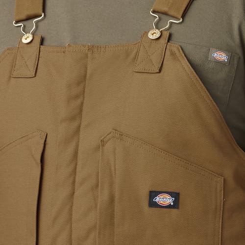 Dickies Men's Premium Insulated Duck Bib Overalls - X-Large Brown Water-Resistant Workwear