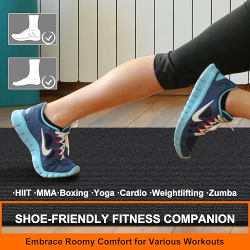 Anngrowy Black 6'x4' Heavy Duty Exercise Yoga Mat for Home Gym & Workout