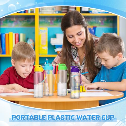 20 Pack Plastic Water Bottles - 17 oz Assorted Colors, Leakproof Flip Top