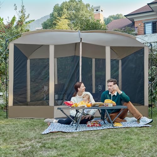 Ever Advanced Magnetic Screen House Tent 11x9ft with Sun Protection - Brown