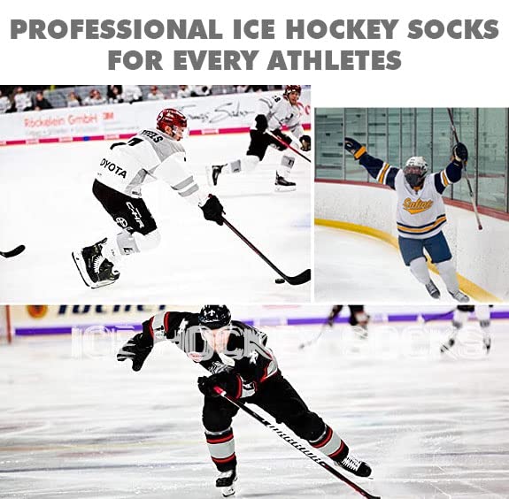 Large Black Cut Resistant Hockey Socks Level 3 Protection with Dyneema Yarn