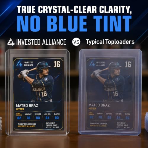Invested Alliance 2000-Pack Card Sleeves & Toploaders Set – 1000 Clear 35PT Top Loaders + 1000 Penny Sleeves, For Trading & Sports Cards - Variation of 1000 Hard & Soft Sleeves