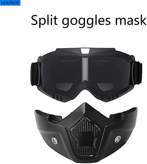 MICH Airsoft Helmet - Detachable Full Face Mask Goggles with NVG Mount for Paintball & Outdoor Use