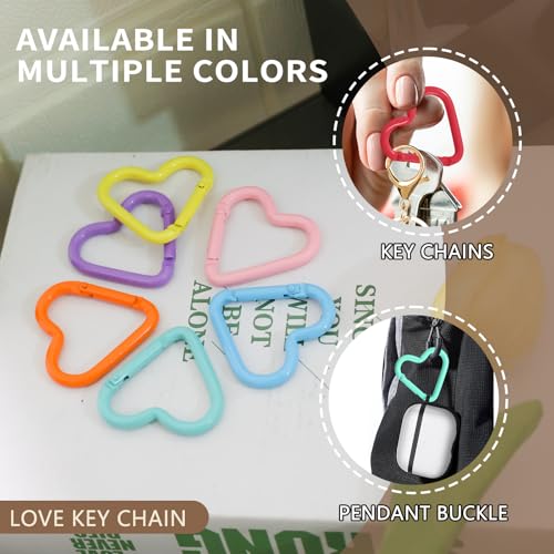 Colorful Heart-Shaped Aluminum Carabiner Clips - Camping & Outdoor Accessories