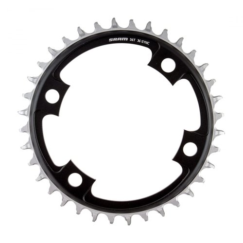 SRAM 36 Tooth 107mm BCD x 4-Bolt 1x12-Speed X-Sync Chainring, Blast Black