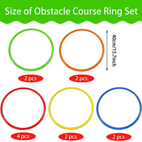 Libima 24 Pcs 15.8 Inch Exercise Hoop Obstacle Course Ring Set - Large Plastic Fitness Rings