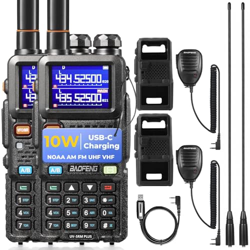 BAOFENG UV-5RM Plus 10W Ham Radio Dual Band Long Range Set with Cases & Speakers