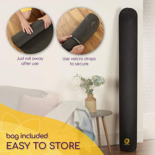 Large 6x4 Yoga Mat - Extra Thick Non-Slip 8mm for Yoga, Pilates & Stretching - Black