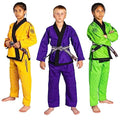 Kids BJJ Gi Set Purple M0 - Pre-Shrunk Jiu Jitsu Jacket & Pants for Children