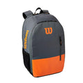 Wilson Team Tennis Backpack, Holds up to 2 Rackets, Grey/Orange