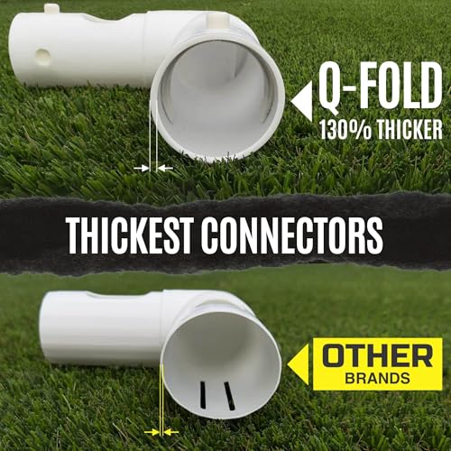 QUICKPLAY Q-FOLD Match 8x5' Portable Soccer Goal - 30-Second Foldable Design, Weatherproof for Backyard Training, Adults & Kids