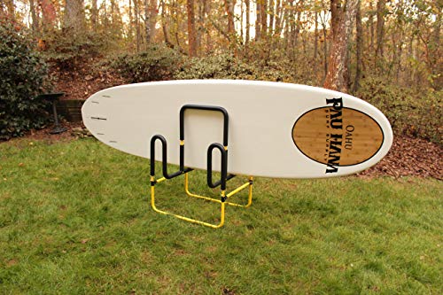 Suspenz Double-Up SUP Stand for 2 Paddleboards or Surfboards, Lightweight Aluminum, Yellow