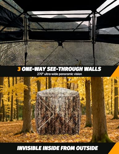 Camouflage Hunting Blind Pop-Up Tent Waterproof 270° Deer Stealth Shelter