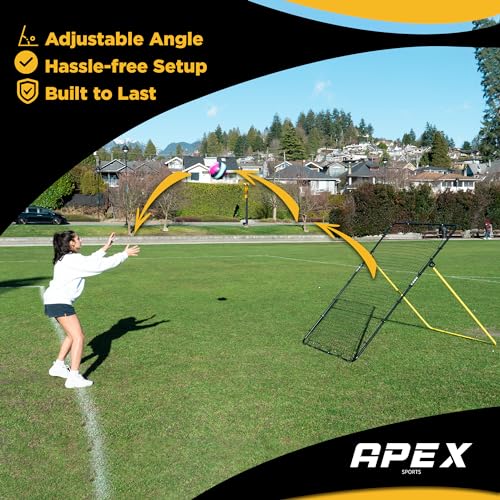 Apex Sports Volleyball Rebounder - Adjustable 7x4 ft Practice Net - Volleyball Rebounder
