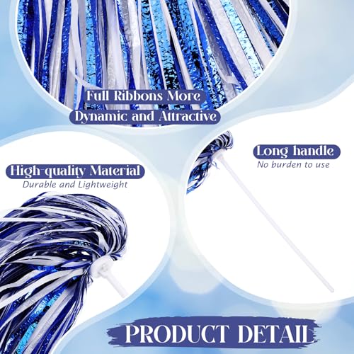 120 Pcs School Spirit Shakers Bulk White and Blue for Cheer Events