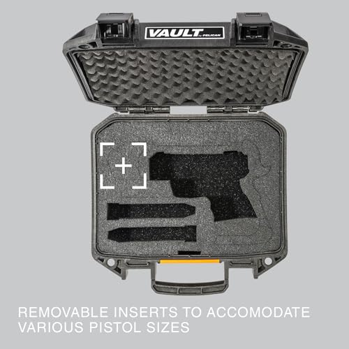 Pelican Vault Multi-Pistol Foam Case V100 - Single Pistol, Black