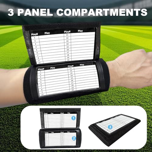 Football Play Wristbands for Youth Adults Black 20 Pack Triple Window