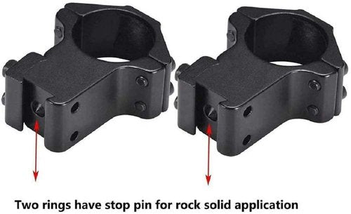 Gotical – 30mm Dovetail Scope Ring Mount High Profile Rings for 11mm Dovetail Rails and Durable Material (Pair of 2)