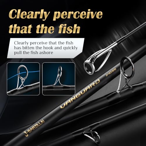 J-BARZILLAI 14ft Yellow Ultra-Light Carbon Spinning Surf Fishing Rod - Saltwater
