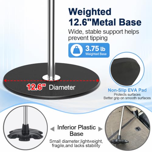 2 Pack Stainless Steel Boat Cover Support Poles with Adjustable Heights & Stable Metal Bases
