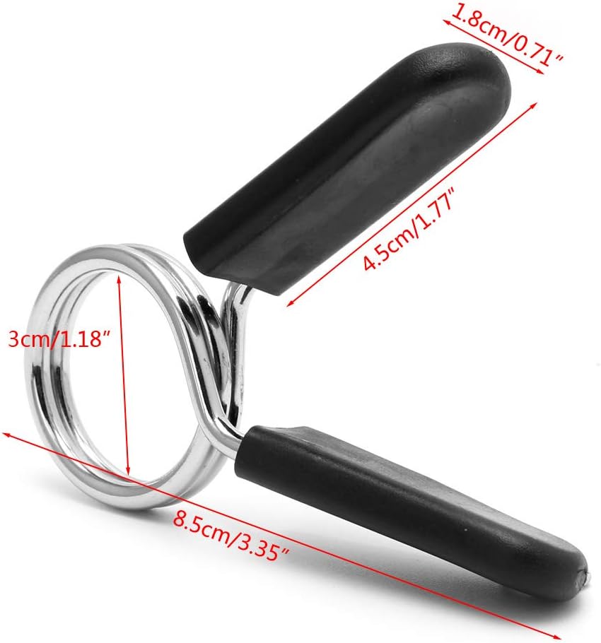 Tegongse Barbell Clamps - 2 Pcs Spring Lock Collar Clips for 30mm Weight Lifting Bars