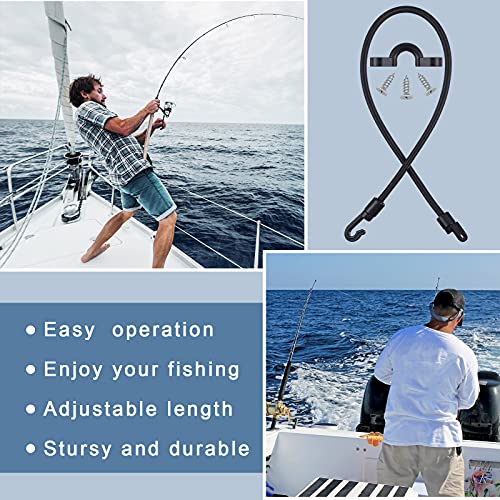 12 Inch Fishing Rod Strap Holder Set - Boat Deck Tamer Straps for Secure Storage