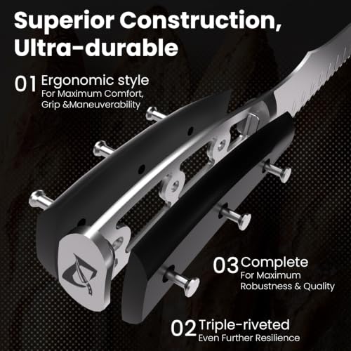 CoquusAid 9-Inch Resharpenable Bread Knife for Slicing Bread and More
