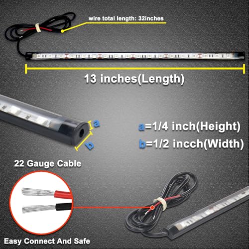 2Pcs White LED Boat Navigation Lights Waterproof Deck Interior Lighting
