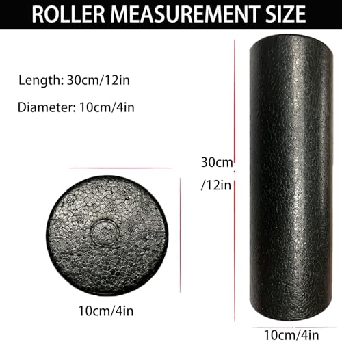 Travel Size Hard Foam Roller for Deep Tissue Muscle Recovery - Black