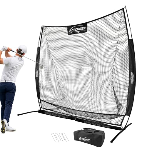8x7 ft Heavy Duty Portable Golf Practice Net for Backyard & Indoor Training