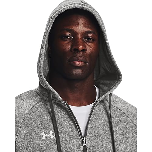 Under Armour Men's Rival Fleece Full Zip Hoodie Castlerock Light Heather Large