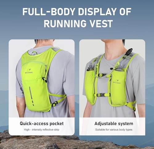 Yellow Hydration Running Vest with 1.5L Water Bladder - Breathable & Adjustable