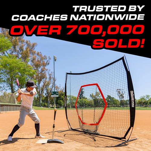 Pro 7ft x 7ft Baseball & Softball Hitting Net - Black, Drip or PRO, Practice & Pitching