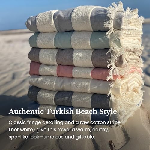 4-Pack Turkish Organic Cotton Beach Towels XL Sea Green Portable Lightweight