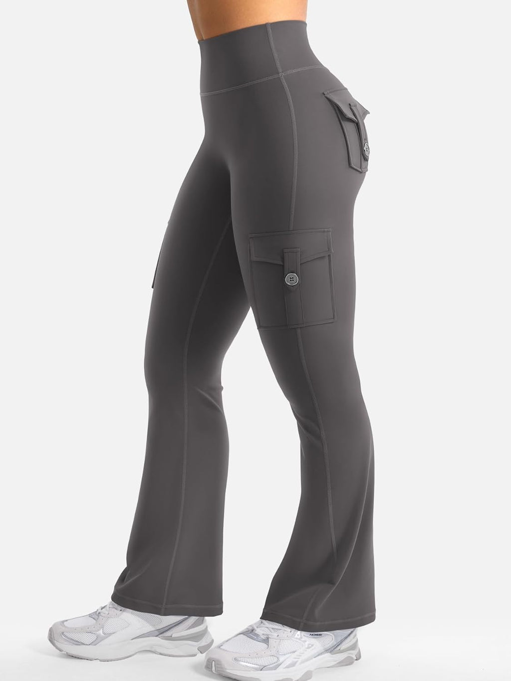 YEOREO CoreFlex Women's High Waisted Flare Leggings - Scrunch Design with Hidden Pockets | Gym & Yoga