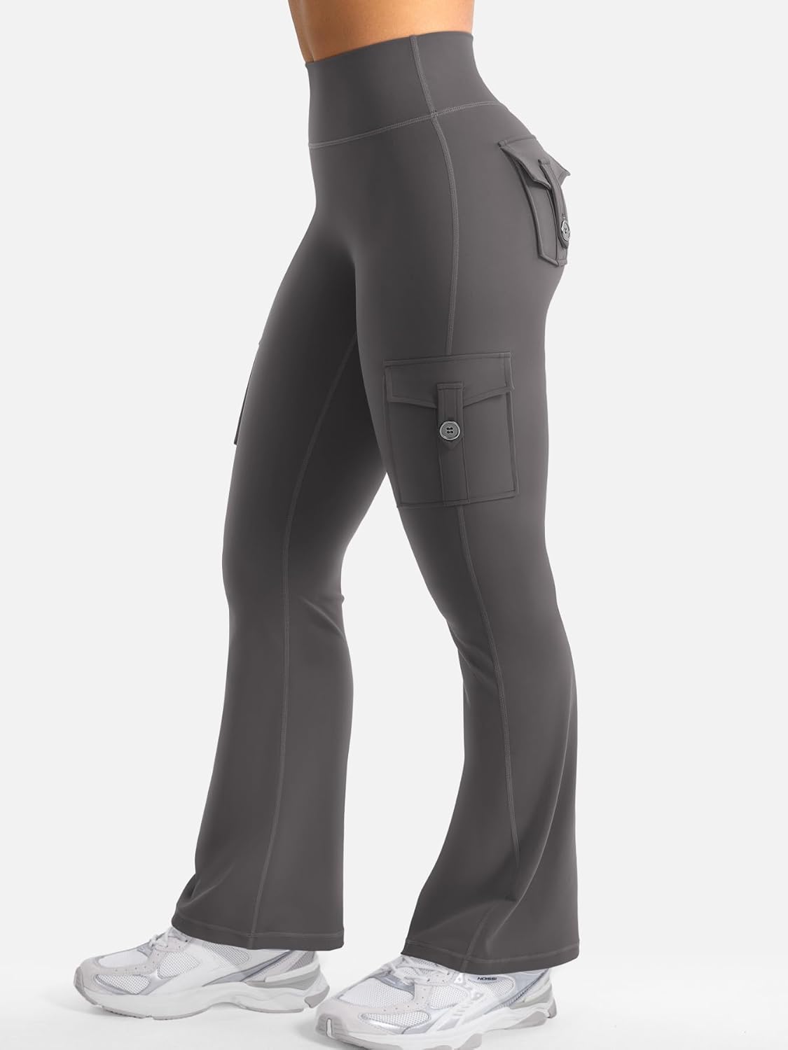 YEOREO CoreFlex Women's High Waisted Flare Leggings - Scrunch Design with Hidden Pockets | Gym & Yoga