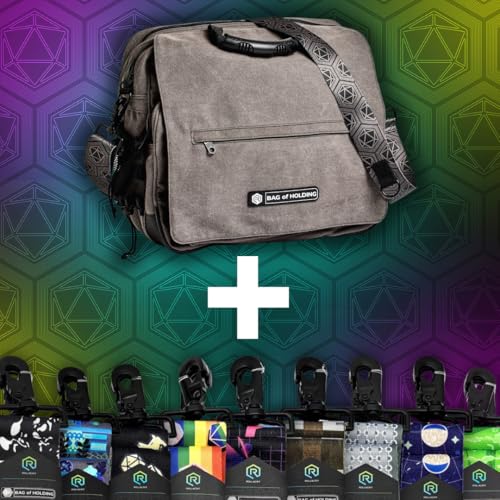Rollacrit Bag of Holding Canvas Messenger Bag for Dice, Books, Miniatures & Laptop